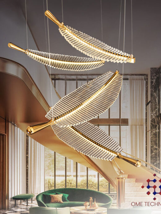 Large Leaf Shape Decor Luxury Hotel Lobby Banquet Villa Chandelier Light