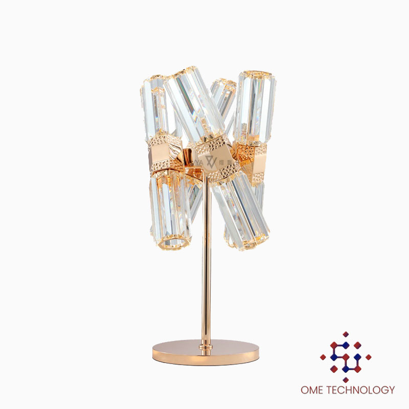 Hotel Golden Luxury Crystal Irregular Shape Table Lamp