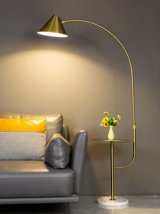 Hotel Golden Floor Light with Table Base