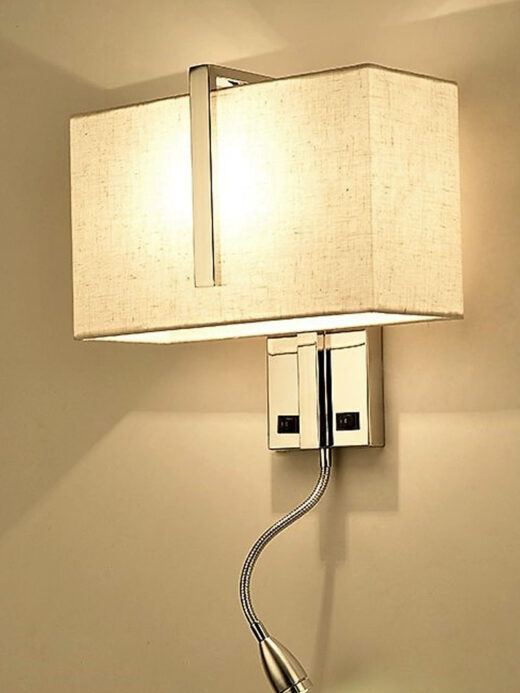 Hotel Guest Wall Light with Led Reading Lamp & USB Charging