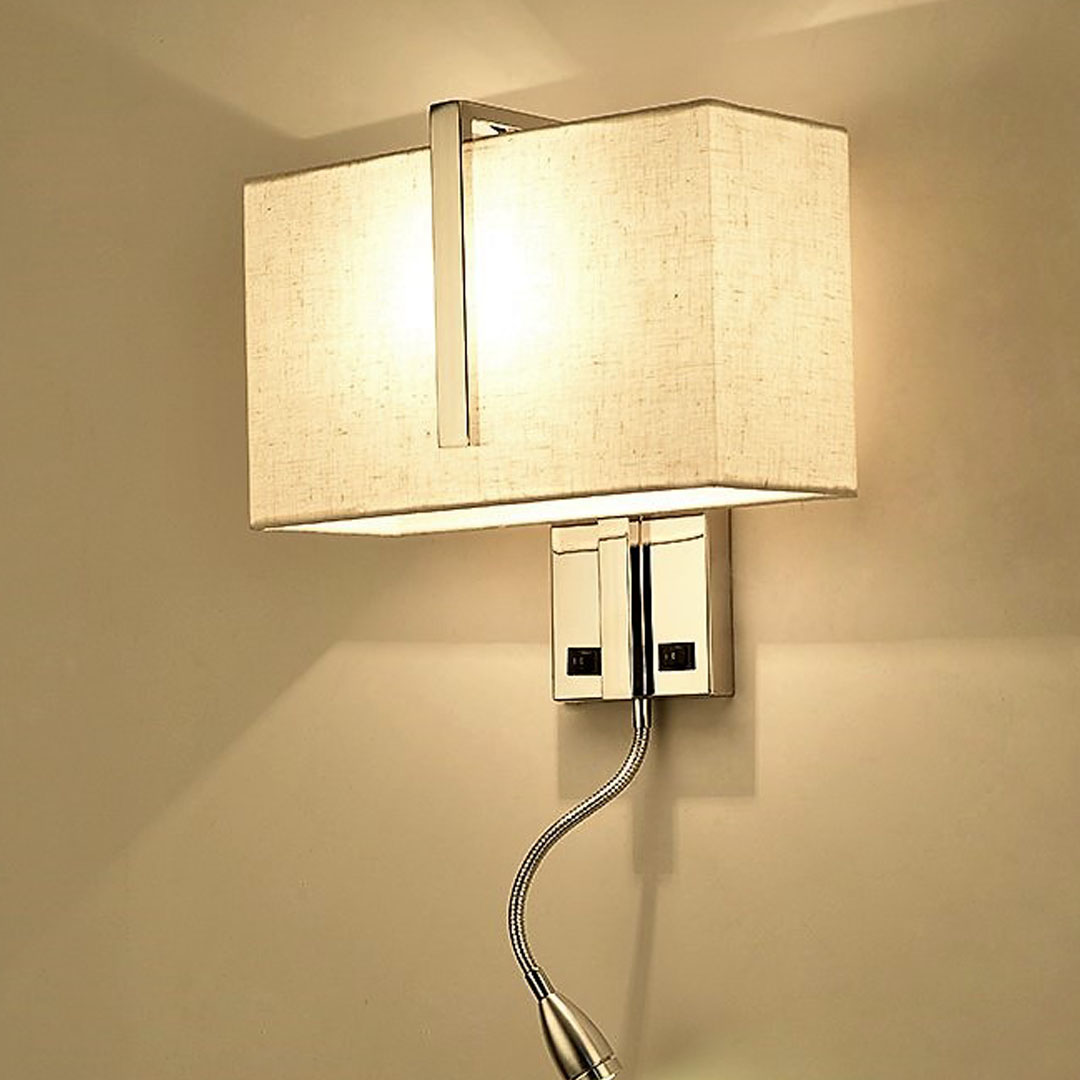 Hotel Guest Wall Light with Led Reading Lamp & USB Charging