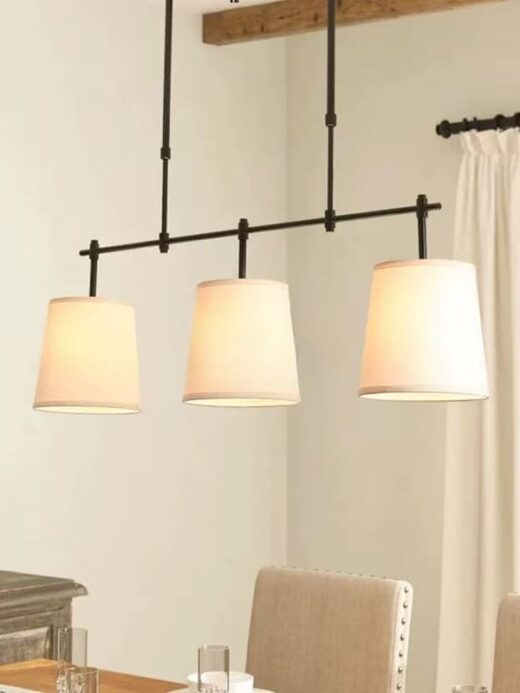 3-Light Black Linear Pendant Lamp