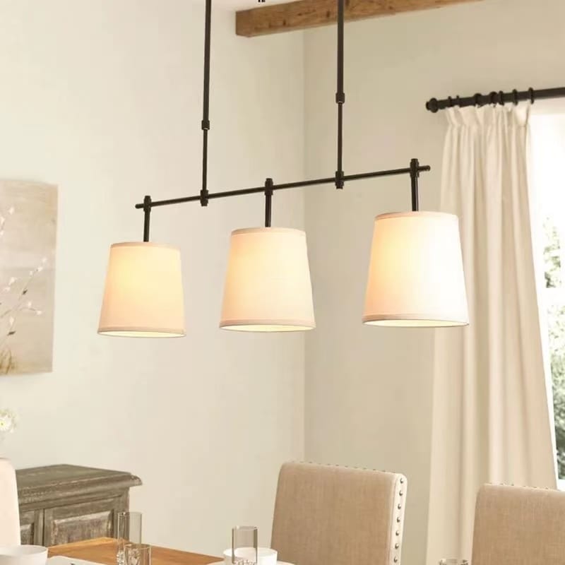 3-Light Black Linear Pendant Lamp