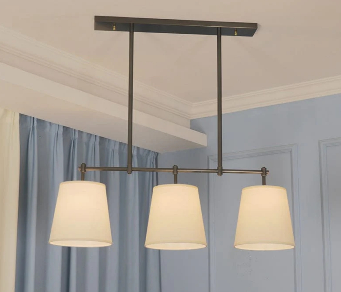 3-Light Black Linear Pendant Lamp - Image 2