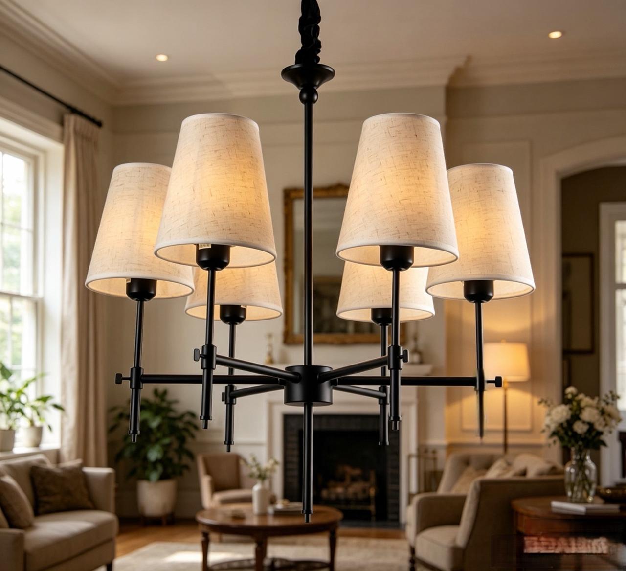 Lurevia Black 6-Light Ceiling Lamp - Image 2