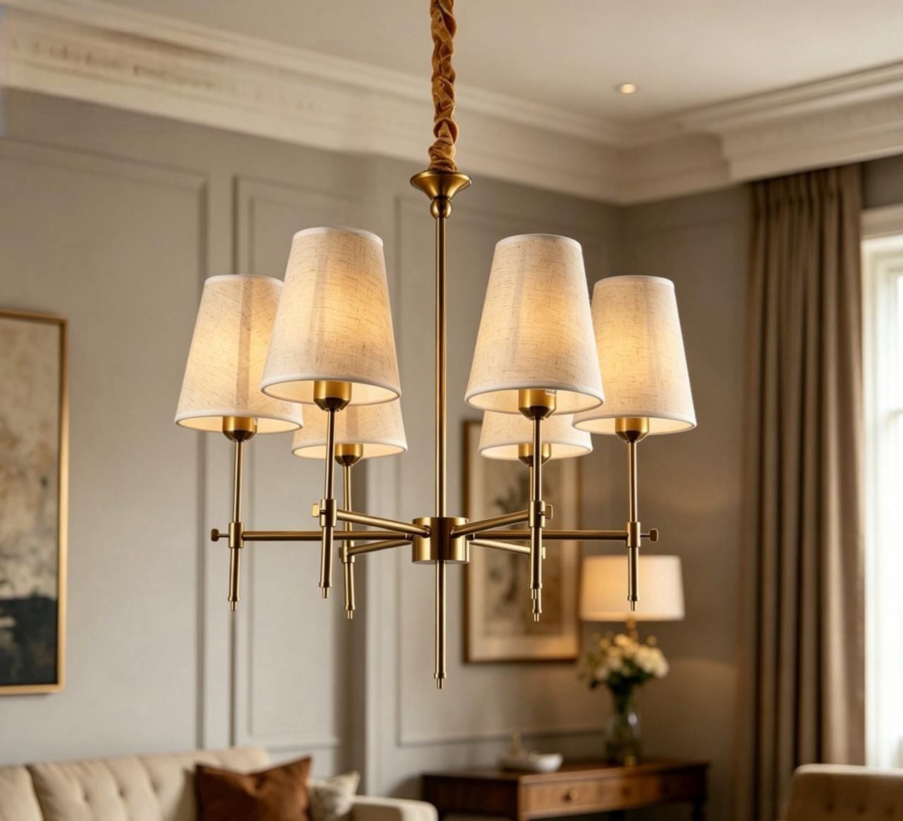 Lurevia Gold 6-Light Ceiling Lamp - Image 2