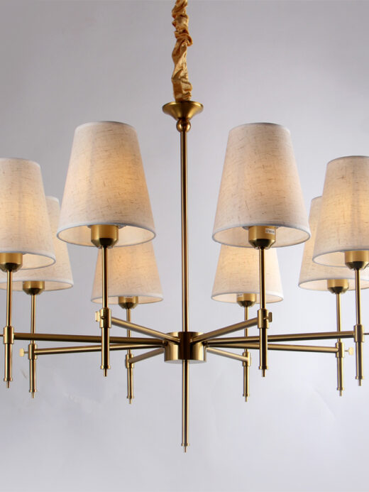 8-Light Golden Aluminium Chandelier
