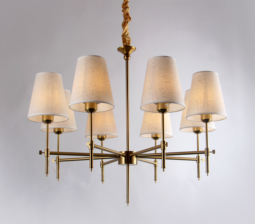 8-Light Golden Aluminium Chandelier