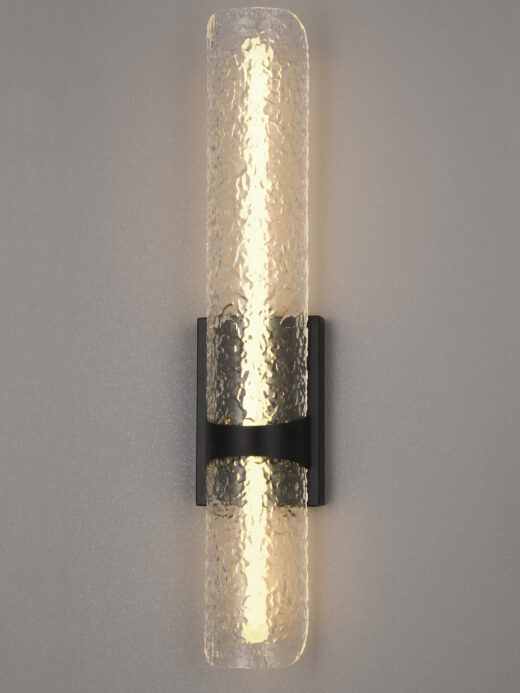 Elegant Black Aluminum wall Lamp with White Fabric Shade & Glass Body