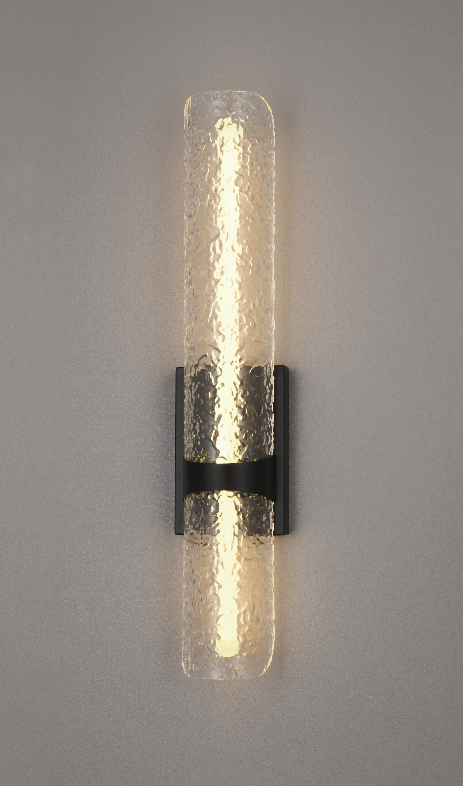 Elegant Black Aluminum wall Lamp with White Fabric Shade & Glass Body