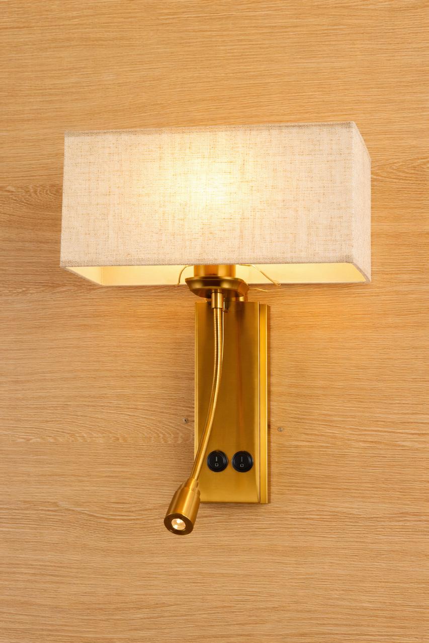 Luxury Gold Aluminum Table Lamp with Off-White Fabric Shade