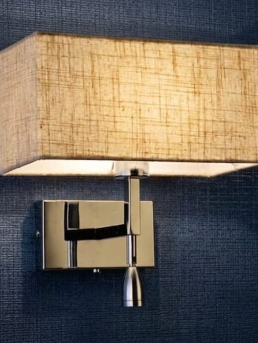 Modern Aluminum Table Lamp with Off-White Fabric Shade