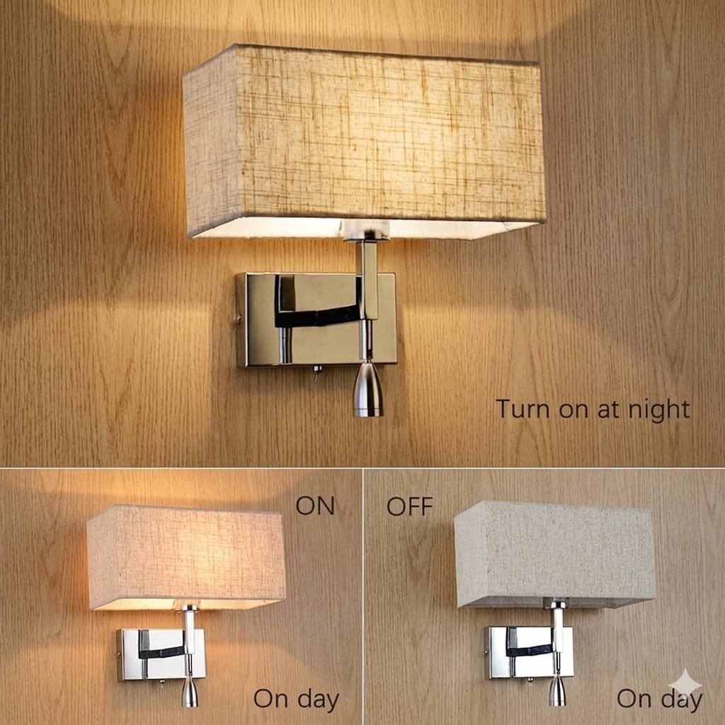 Modern Aluminum Table Lamp with Off-White Fabric Shade - Image 2