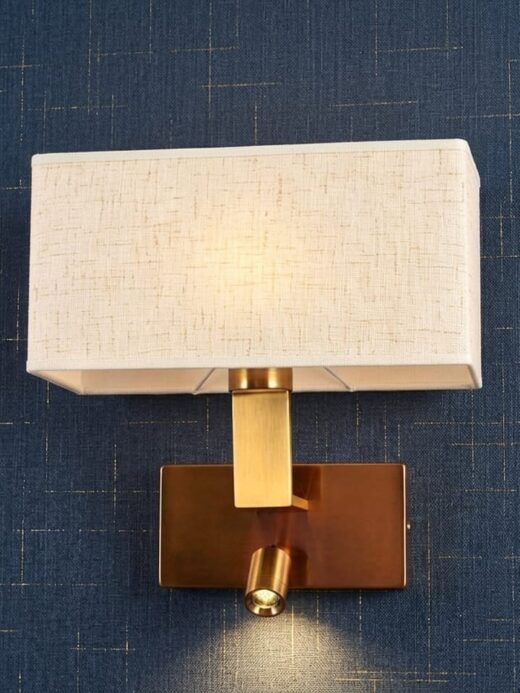 Elegant Gold Aluminum Table Lamp with Off-White Fabric Shade