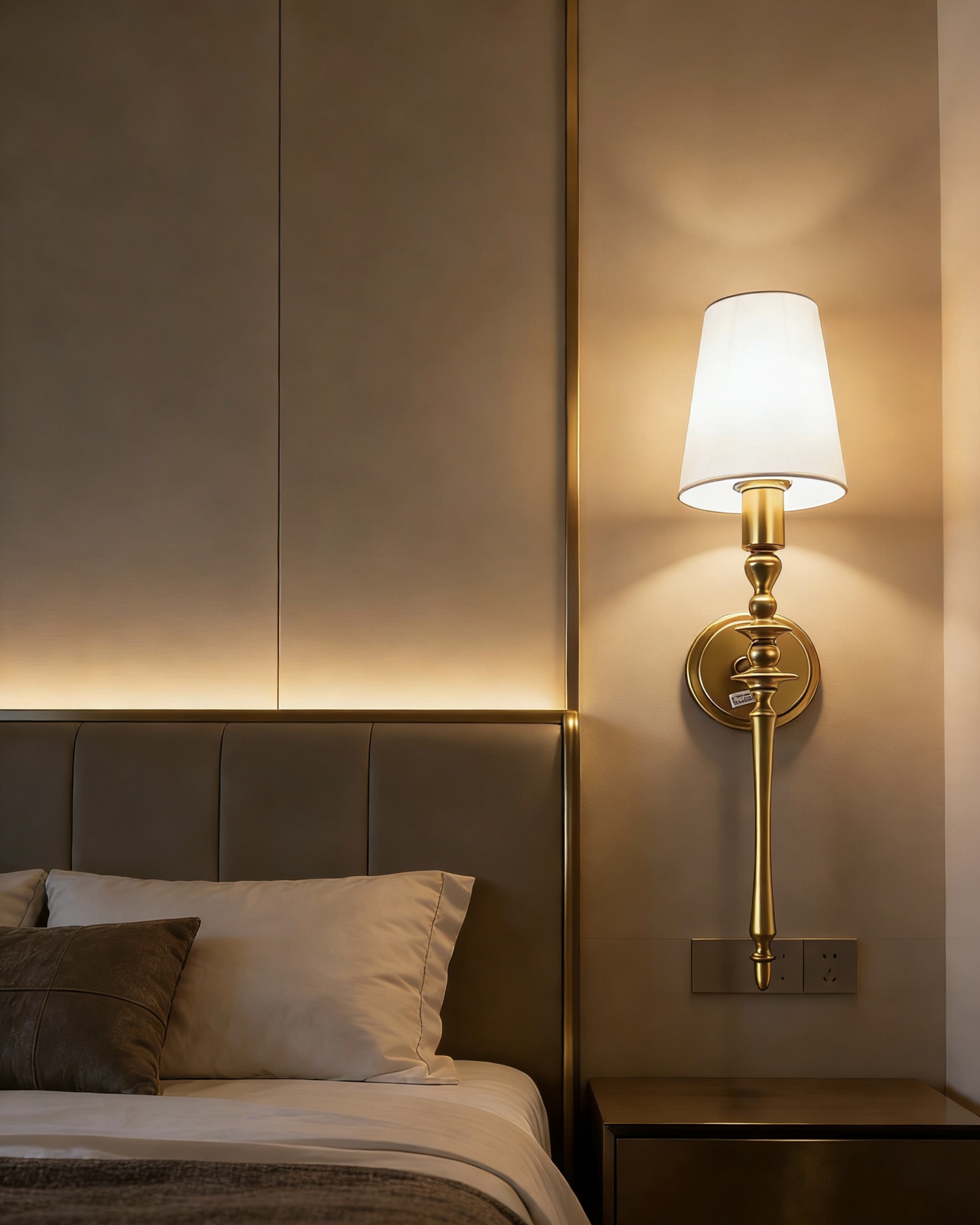 Modern table lamp featuring a sleek black aluminum base and a white fabric shade. - Image 2