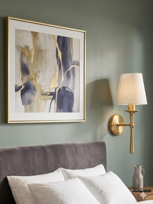Modern Golden Aluminum Table Lamp with White Fabric Shade