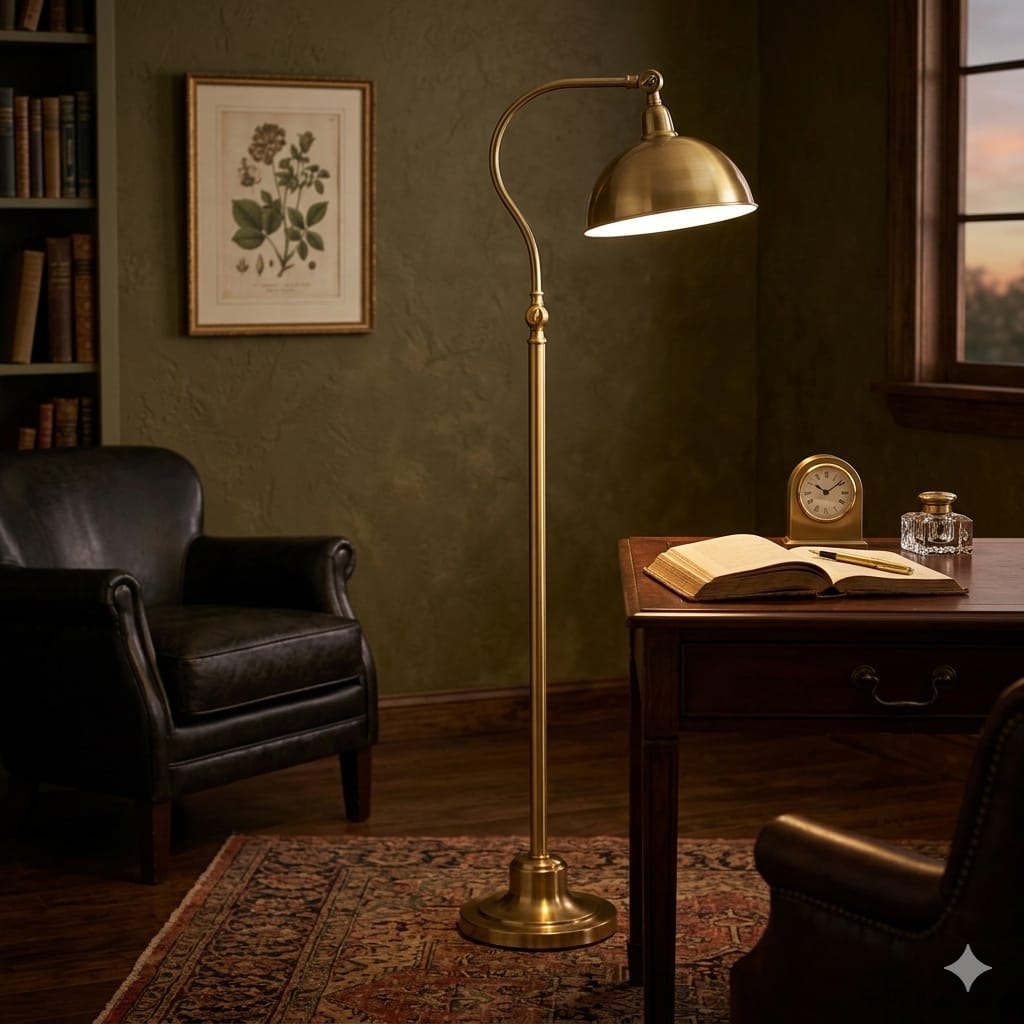 Classic Gold Arched Floor Lamp - Image 2