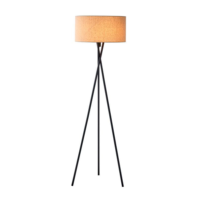 Modern Tripod Black Fabric Floor Lamp - Image 2