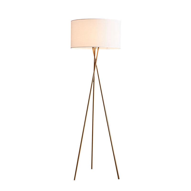 Modern Tripod Gold Fabric Floor Lamp - Image 2