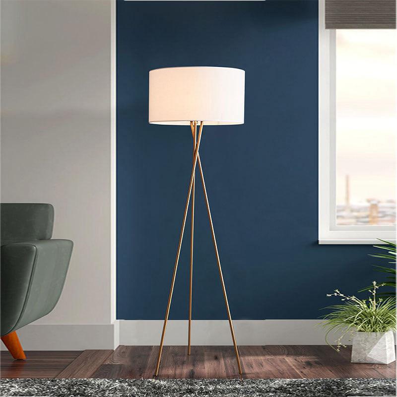Modern Tripod Gold Fabric Floor Lamp - Image 4