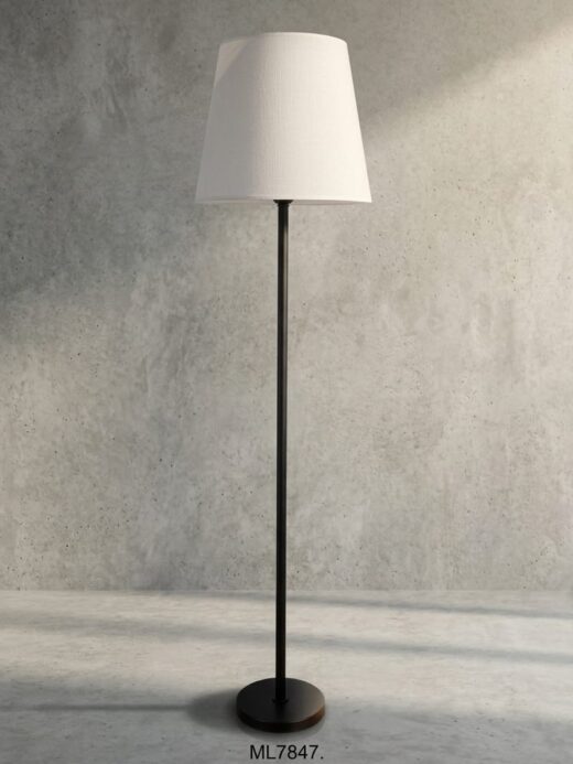 Tapered Fabric Floor Lamp - Black