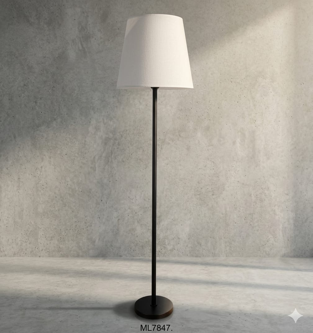 Tapered Fabric Floor Lamp - Black