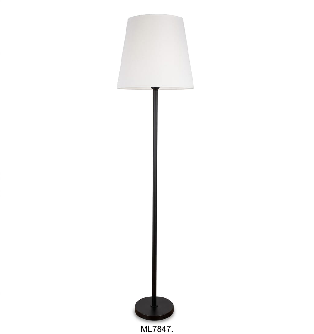Tapered Fabric Floor Lamp - Black - Image 2