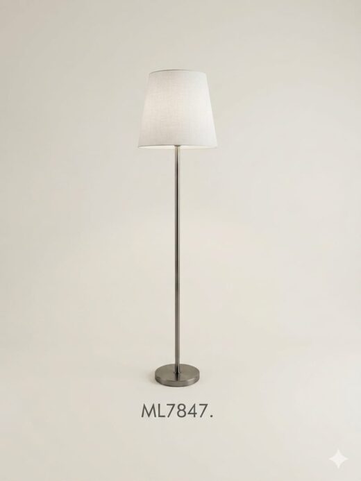 Tapered Fabric Floor Lamp - Silver