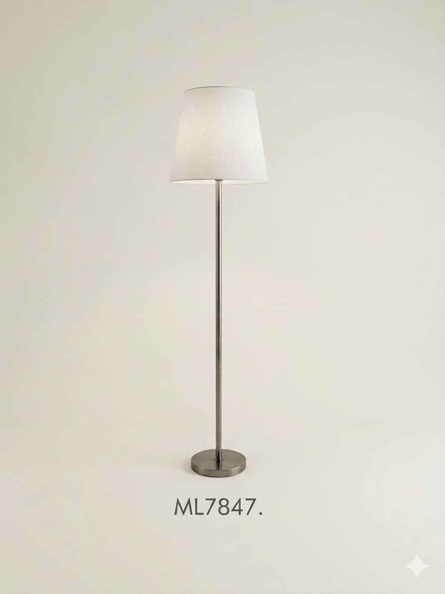 Tapered Fabric Floor Lamp - Silver