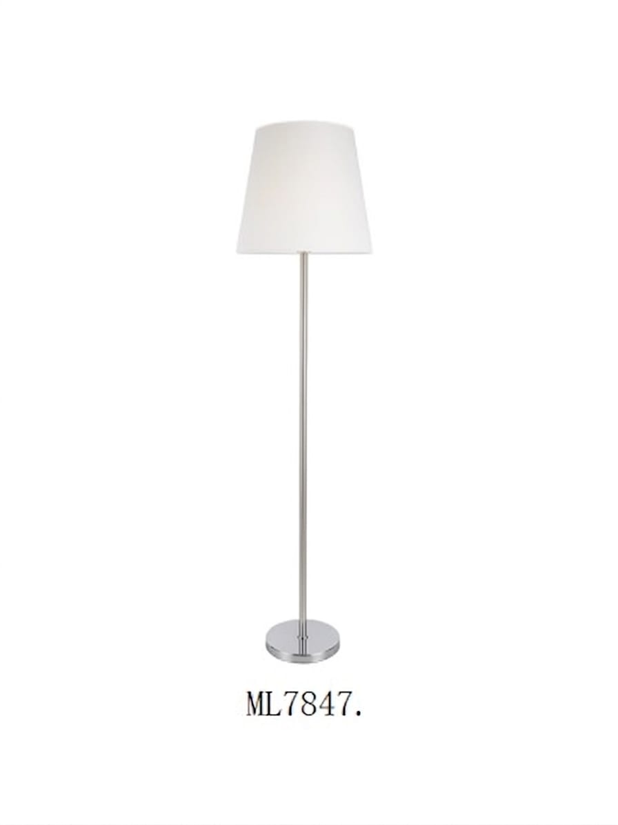 Tapered Fabric Floor Lamp - Silver - Image 2