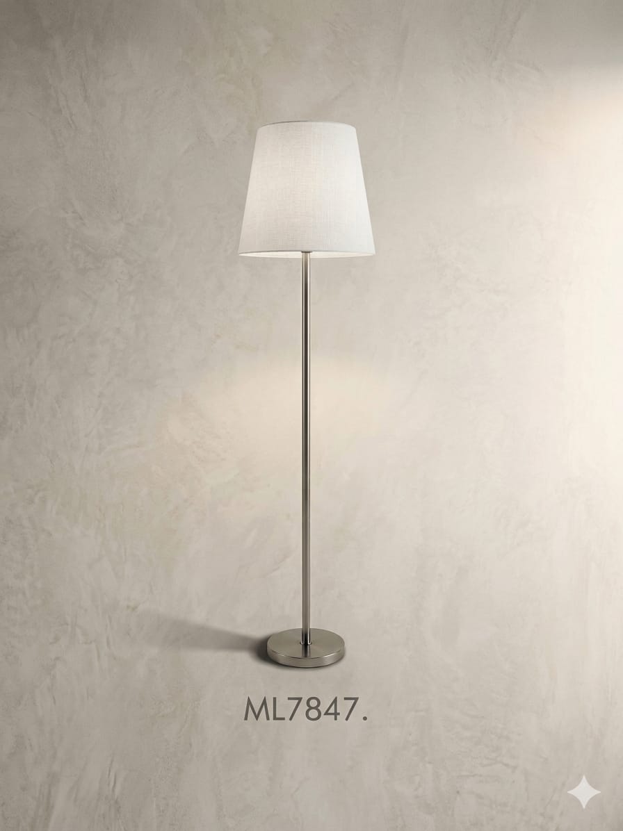 Tapered Fabric Floor Lamp - Silver - Image 3