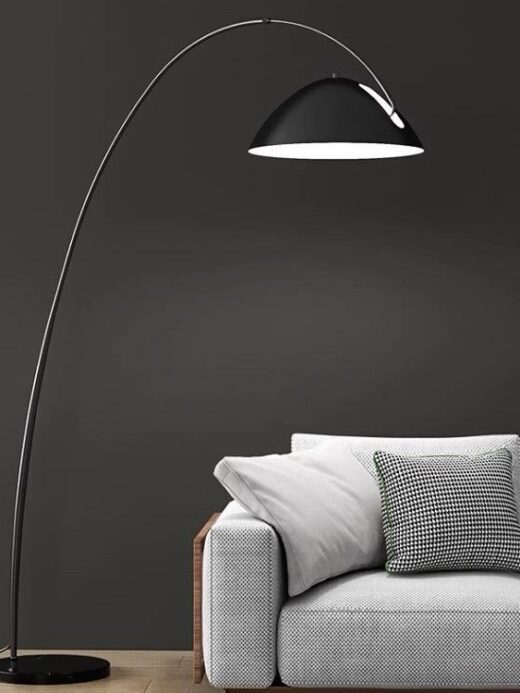 Modern Arc Aluminium Floor Lamp - Black