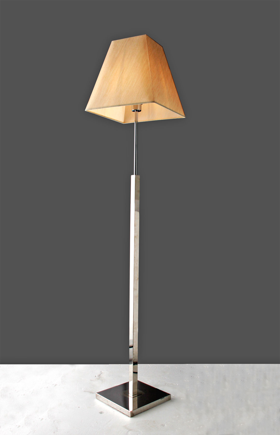 Square-Base Fabric Floor Lamp