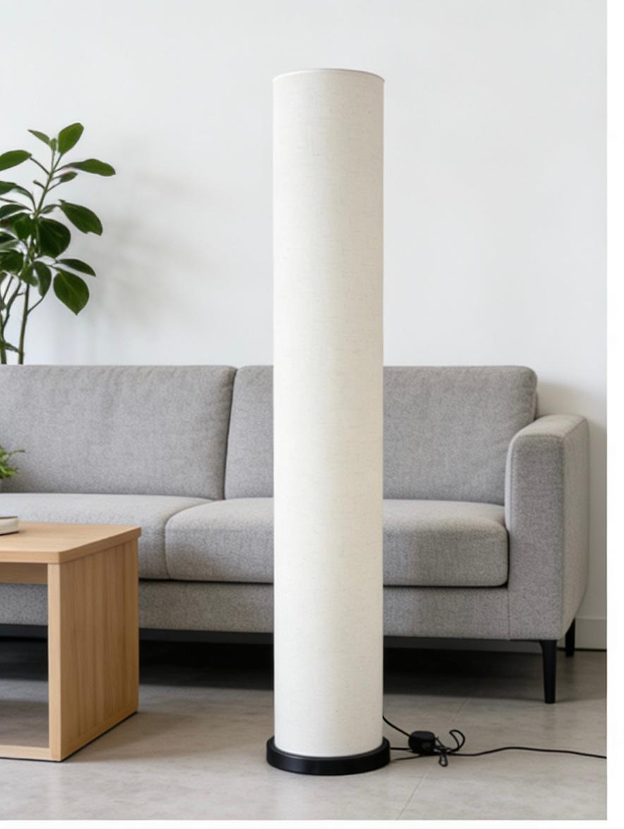 Tall Cylinder Fabric Floor Lamp - Image 2