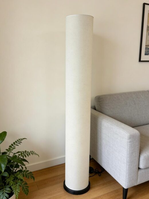 Tall Cylinder Fabric Floor Lamp