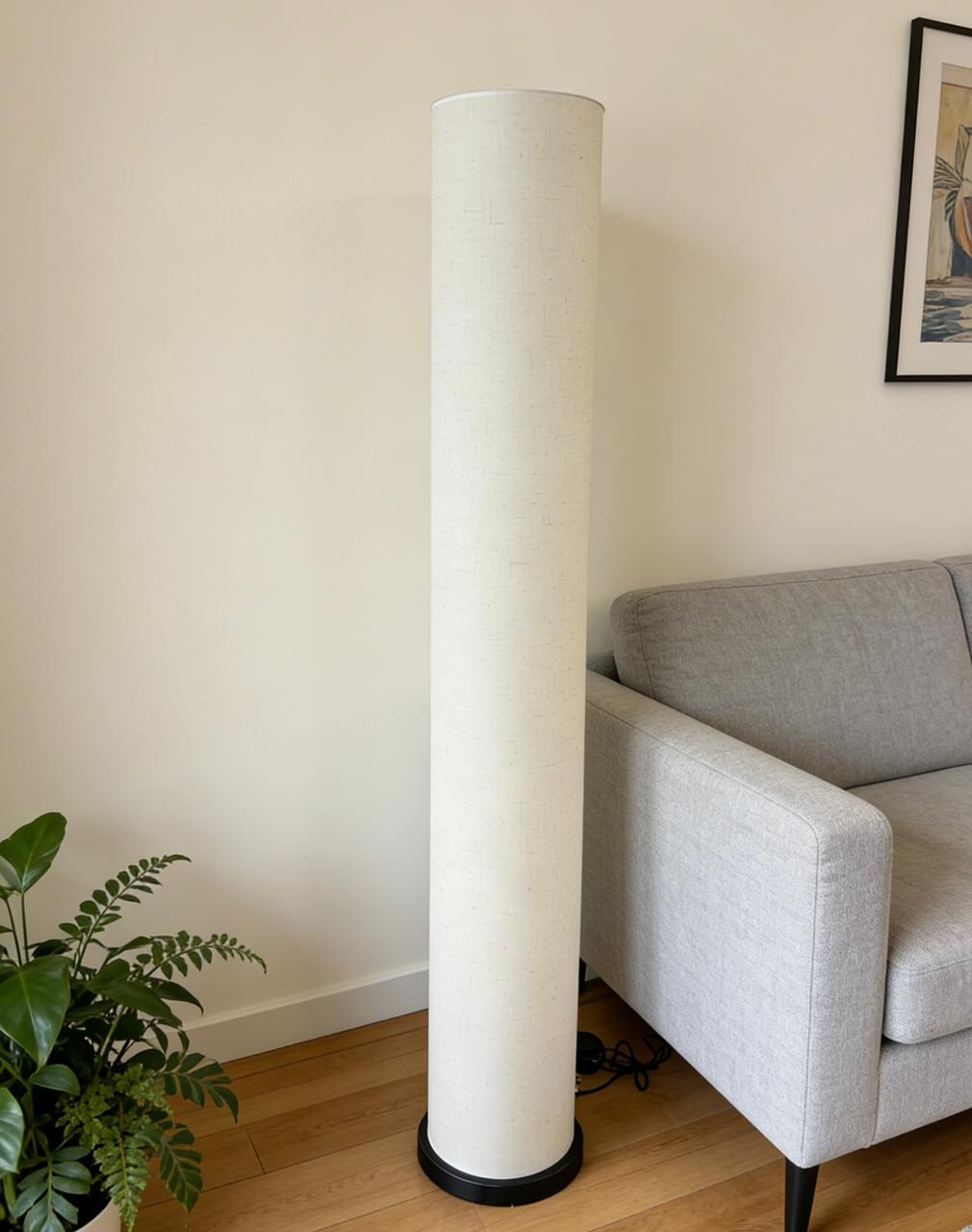 Tall Cylinder Fabric Floor Lamp