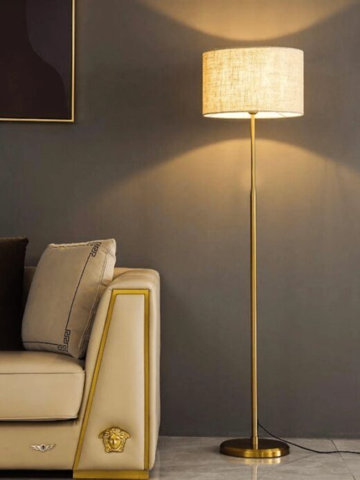 Golden Textured Floor Lamp