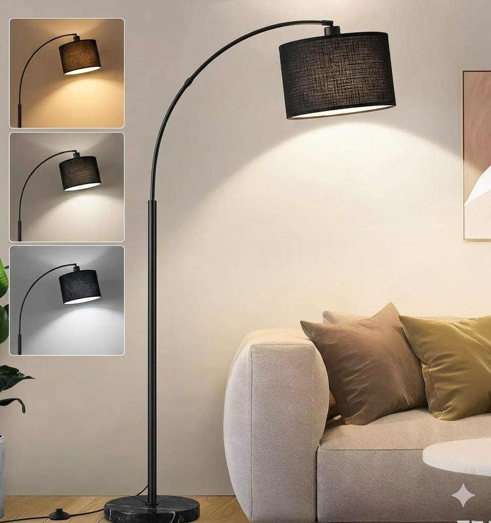 Modern Arc Black Floor Lamp - Image 2