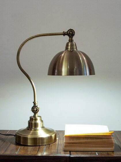 Adjustable Antique Brass Dome Desk Lamp