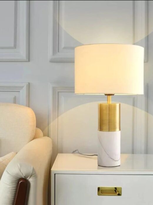 Modern Gold & Marble Table Lamp