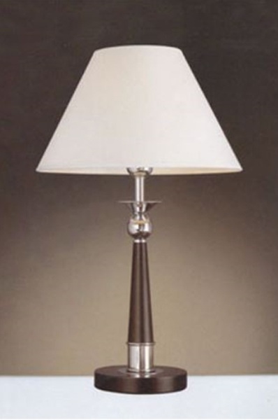 Black Wood Accent Table Lamp with White Fabric Shade