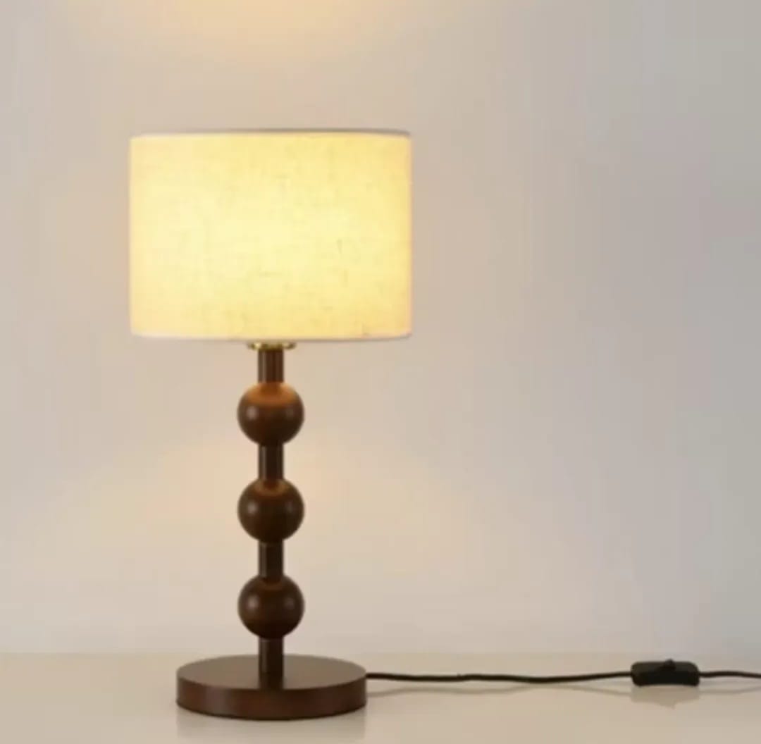 Dark Brown Beaded Wood Table Lamp MT 8873 - Image 2