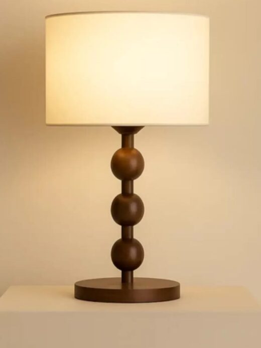 Dark Brown Beaded Wood Table Lamp MT 8873