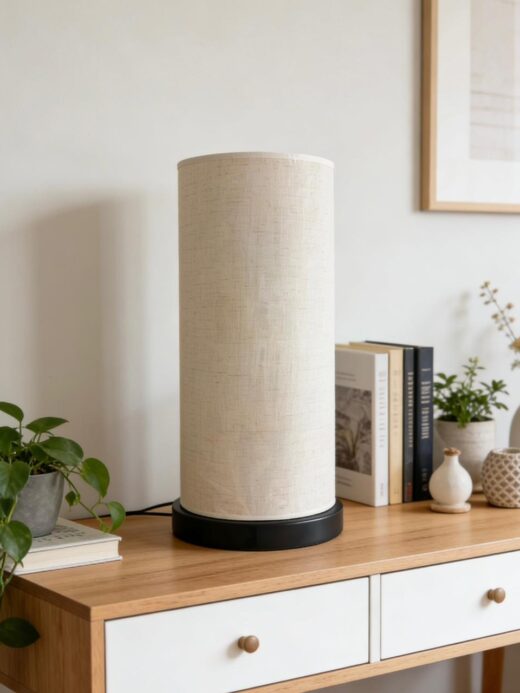 Tall Cylinder Fabric Table Lamp MT 8874
