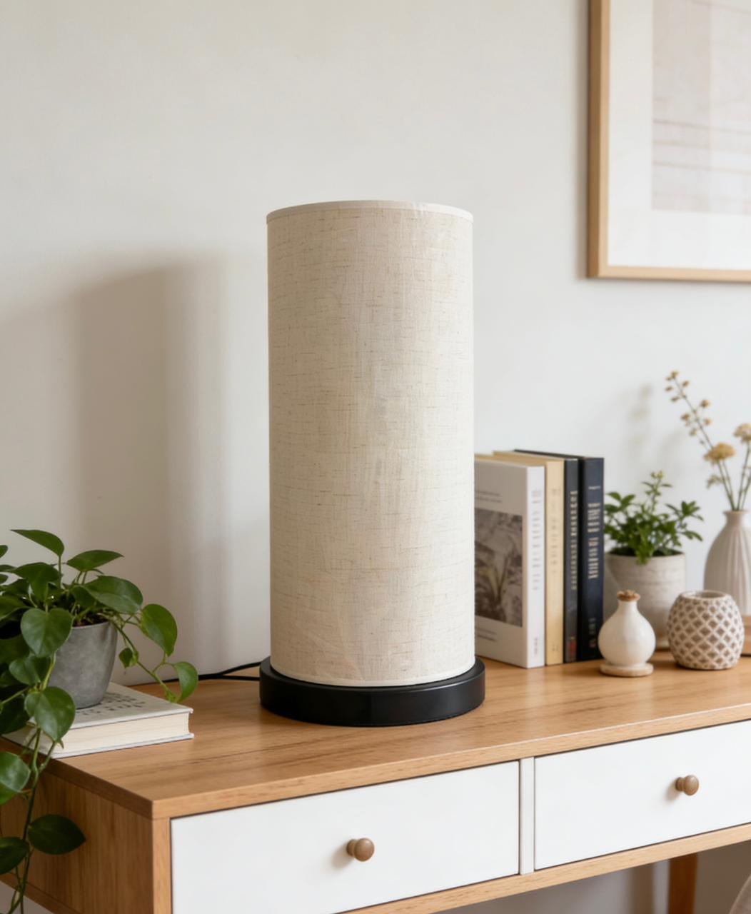 Tall Cylinder Fabric Table Lamp MT 8874