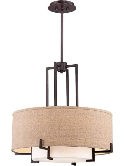 Dual-Layer Drum Pendant Light BK – Small