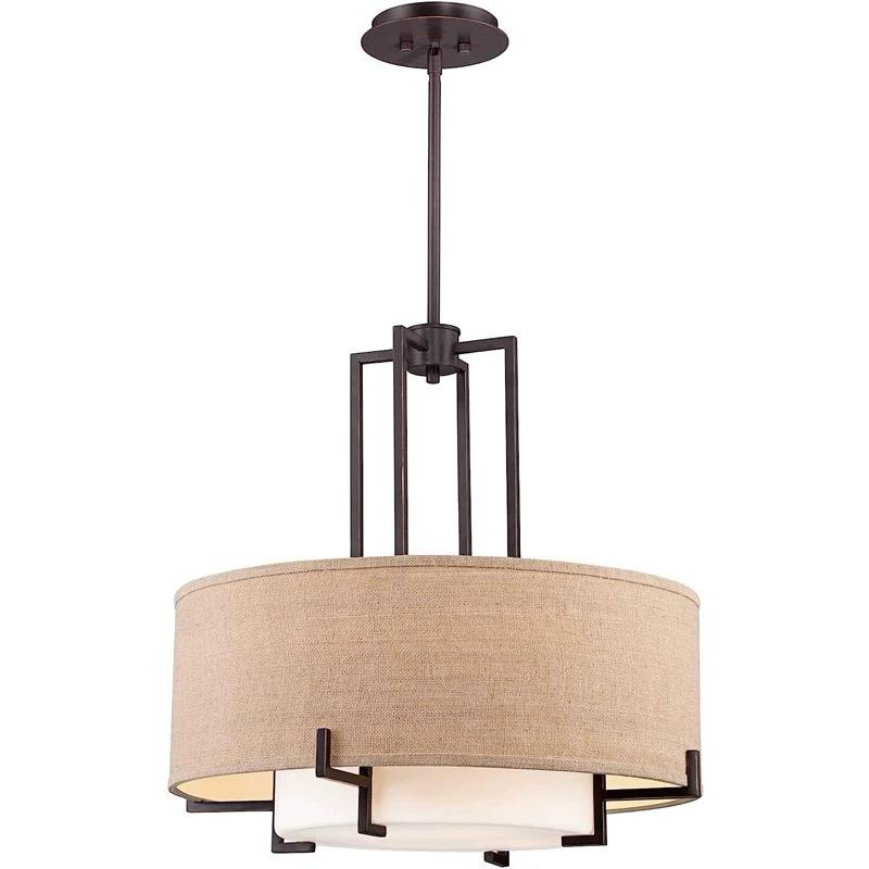 Dual-Layer Drum Pendant Light BK – Small