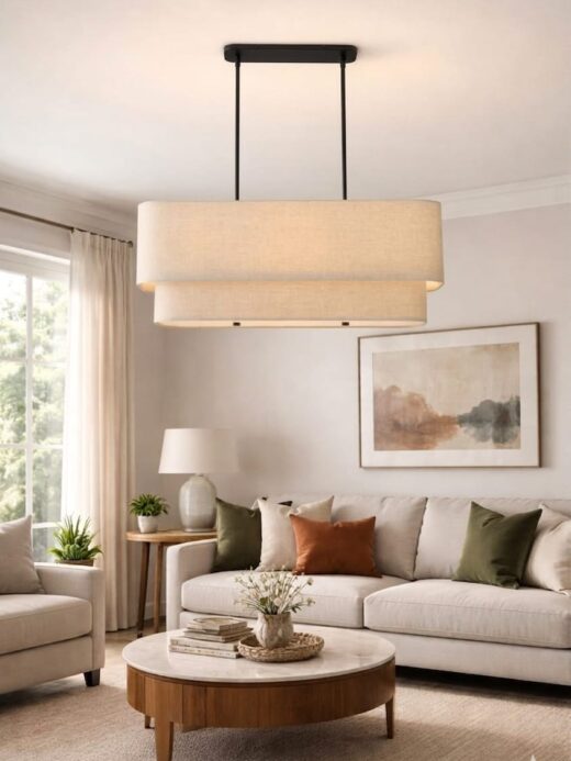 Veyra Linear Fabric Ceiling Light BK