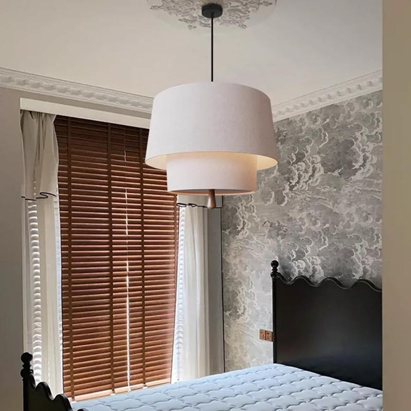 Modern Double-Layer Fabric Pendant Ceiling Light - Image 2