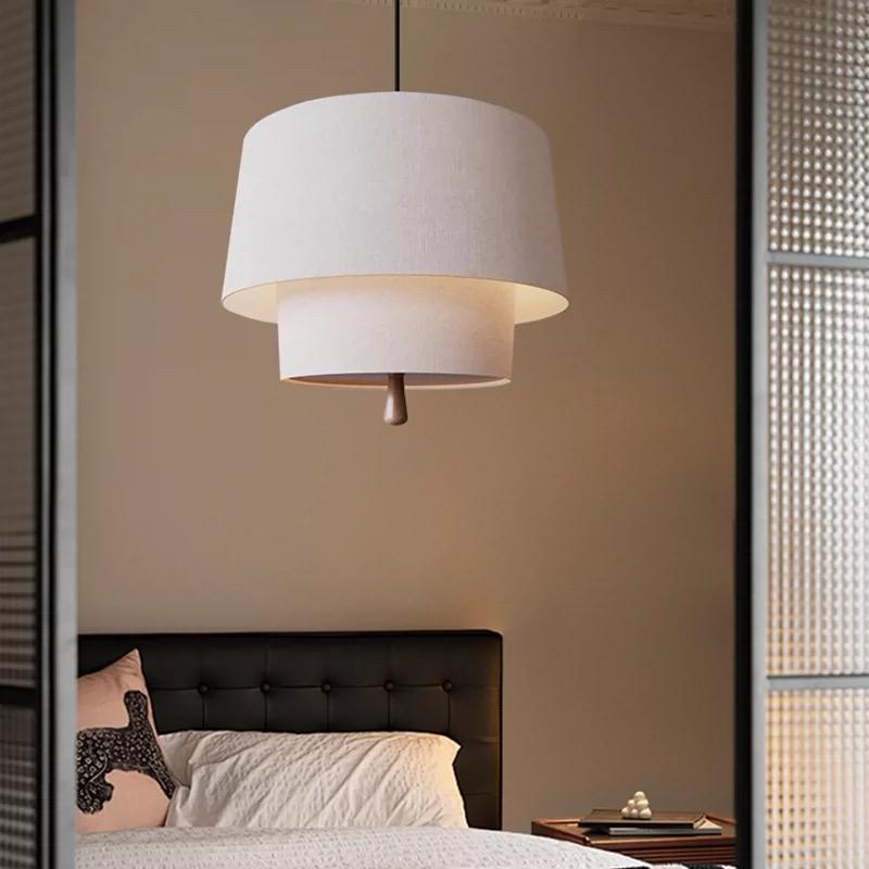 Modern Double-Layer Fabric Pendant Ceiling Light